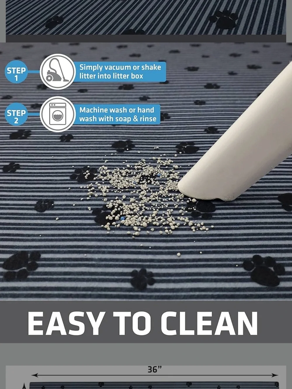 Drymate XL Original Cat Litter Mat - Gray Paw Print (2 Pack)